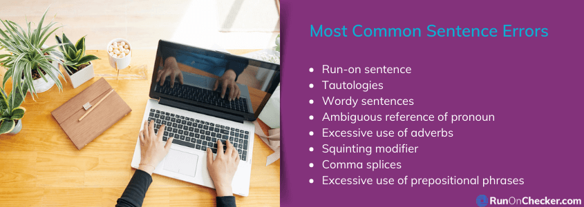 common errors to fix with sentence corrector
